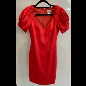 Vintage Karen Millen red satin dress